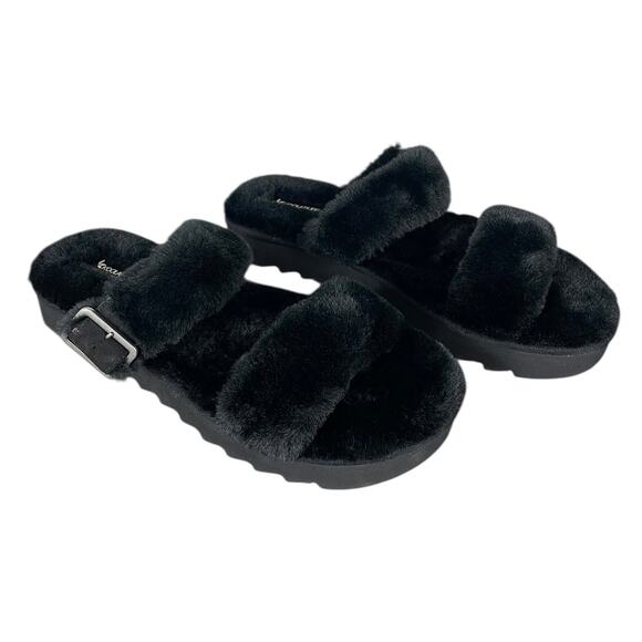 Koolaburra by UGG Furr-ah Slide Sandal Black Women’s 11 Faux Fur Slippers NWOT - Picture 4 of 13